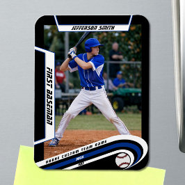 Basebollssouvenir Livlig Blå Svart Anpassad Magnet