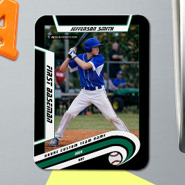 Basebollssouvenir Livlig Grön Svart Anpassad Magnet