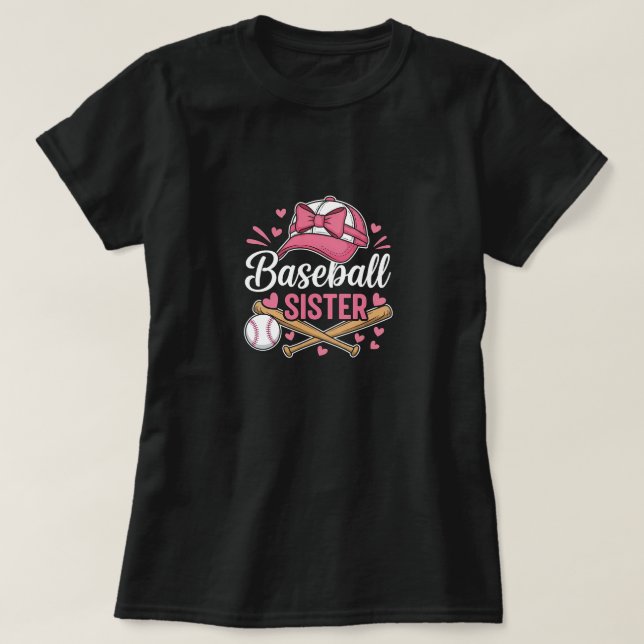 Basebollssyster Rosa Slinga T Shirt (Design framsida)