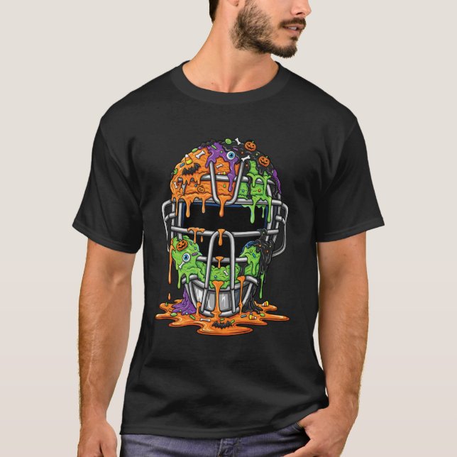 Basebollstänk för pojkar Halloween basebollfångare T Shirt (Framsida)