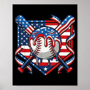 Basebollstema för pojkar Glass-tema baseboll 4 Poster