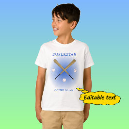 Basebollstjärna anpassad text korsade slagträn t shirt
