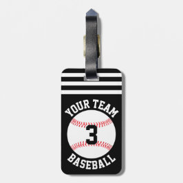 Basebollteamet Namn och Player-nummer Baseball Bag Bagagebricka