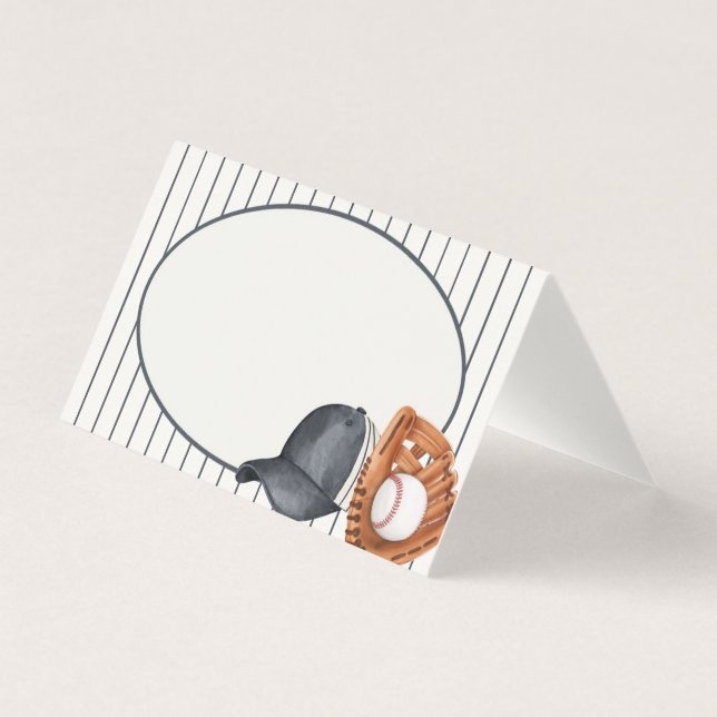 Basebolltema Buffet Place-kort i Springa Kort (Framsida)