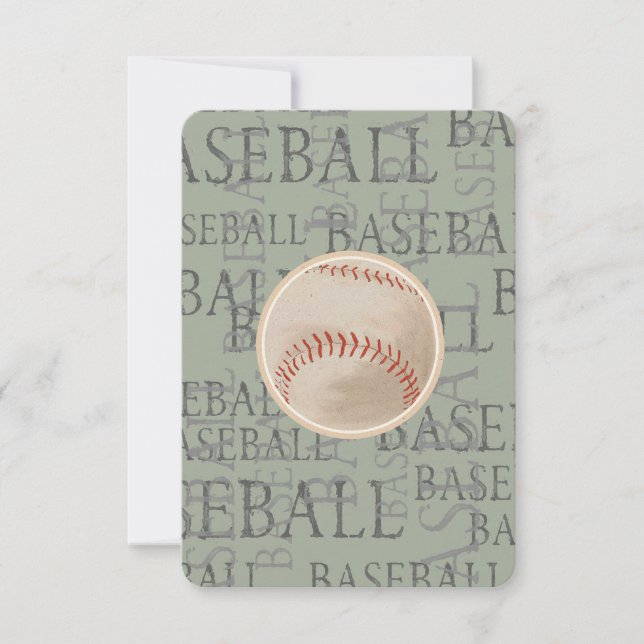 Basebolltema för pub Bat mitzvah OSA kort (Framsida)