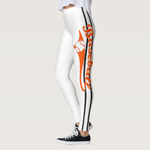 Basebolltext med Rand och Boll tryckfärg Leggings