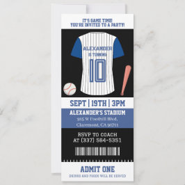 Basebolltröja Biljett Födelsedagsfest Inbjudningar