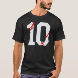Basebolltröja Nummer 10 T Shirt