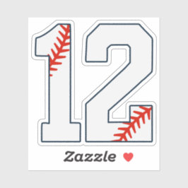 Basebolltröja Nummer 12 Klistermärken