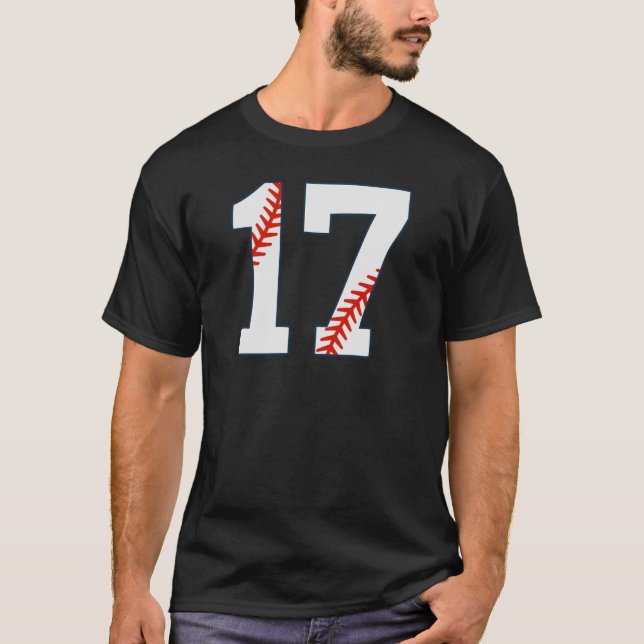 Basebolltröja Nummer 17 T Shirt (Framsida)