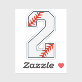 Basebolltröja Nummer 2 Klistermärken