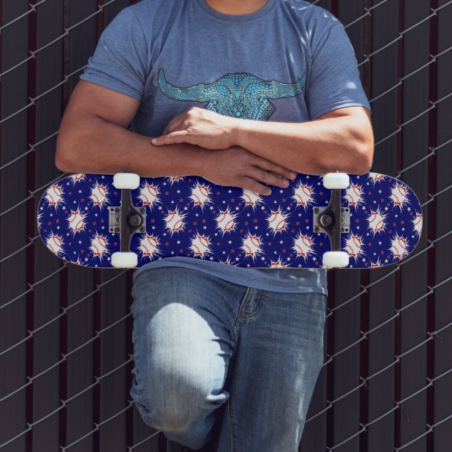 Basebolltryckt skateboard (Utomhus 3)