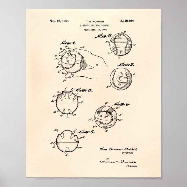 Basebollutbildningen 1963 Patent Art - Gamla prera Poster (Framsidan)