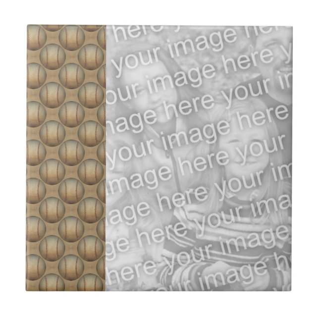 Basebullar Sports utformar ditt foto Kakelplatta (Framsidan)