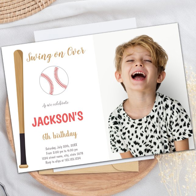 Basebullinbjudan med foto inbjudningar (Baseballs Invitations with photo)