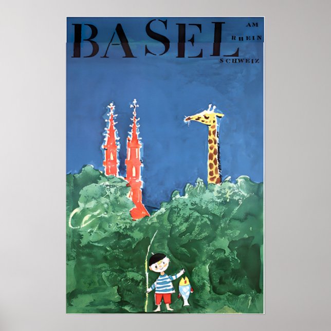 Basel Art Swiss Travel Poster Switzerland Print (Framsidan)