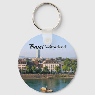 Basel City i Schweiz, Souvenir Keychain Nyckelring