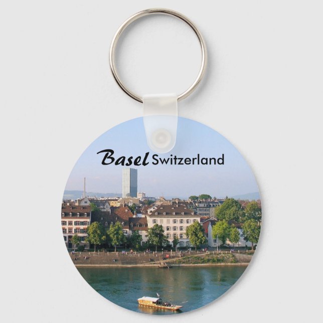 Basel City i Schweiz, Souvenir Keychain Nyckelring (Framsida)