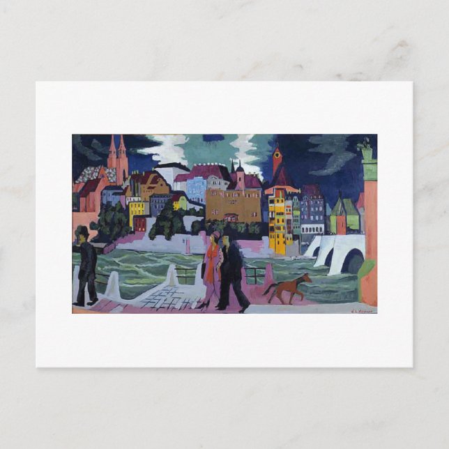 Basel- och Rhensjöfarten, Ernst Ludwig Kirchner Helg Vykort (Framsida)