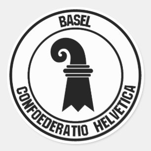 Basel Round Emblem Runt Klistermärke