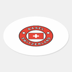 Basel Schweitz Ovalt Klistermärke