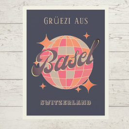 Basel Schweiz city Grüezi hälsning Vykort