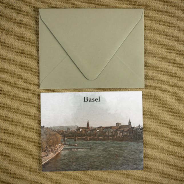 Basel, Schweiz Europe City Panorama View Vykort (basel switzerland vintage postcard)