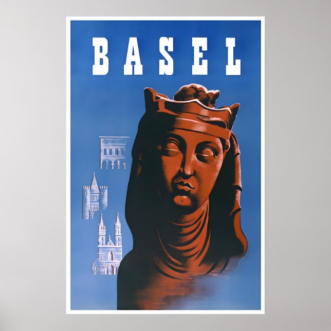 Basel Schweiz Konst Schweiz Resa Affisch Tryck (Framsidan)