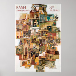 Basel. Schweiz, museernas stad,Reseposter Poster