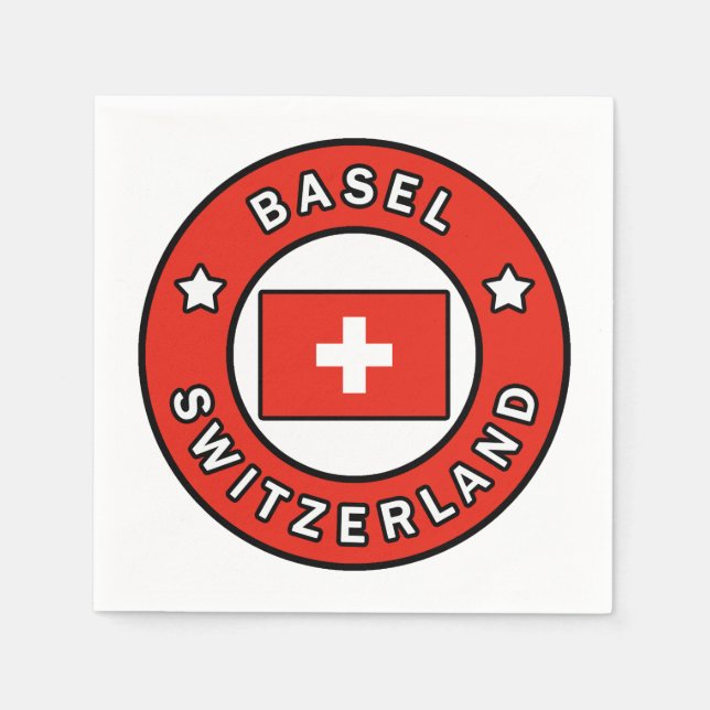 Basel Schweiz Pappersservett (Framsidan)