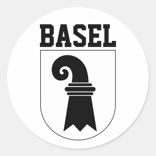 Basel, SCHWEIZ Runt Klistermärke (Framsida)