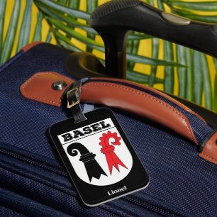 Basel, Schweiz Schweiziska kantoner Jackar Arm Bagagebricka