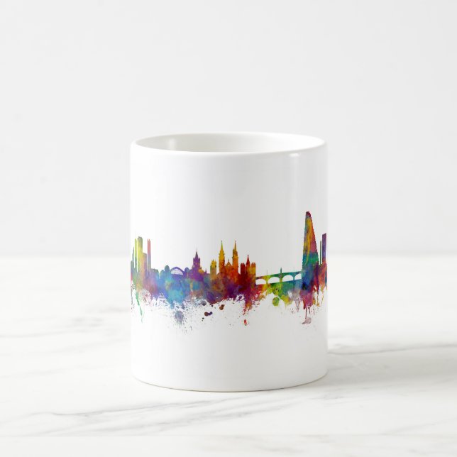 Basel Schweiz Skyline Kaffemugg (Center)