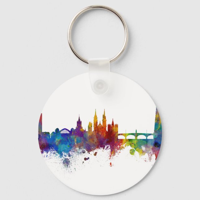 Basel Schweiz Skyline Nyckelring (Framsida)