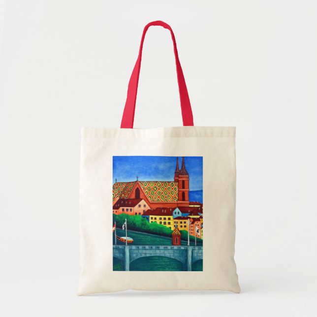 Basel, Schweiz Tote Bag Tygkasse (Framsidan)