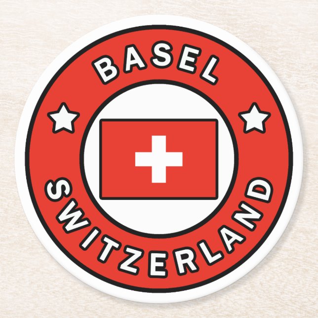 Basel Schweiz Underlägg Papper Rund (Framsidan)