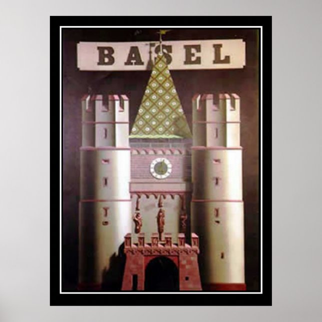 Basel Schweiz Vintage resor Poster (Framsidan)