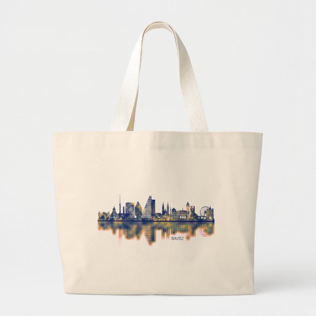 Basel Skyline Jumbo Tygkasse (Framsidan)