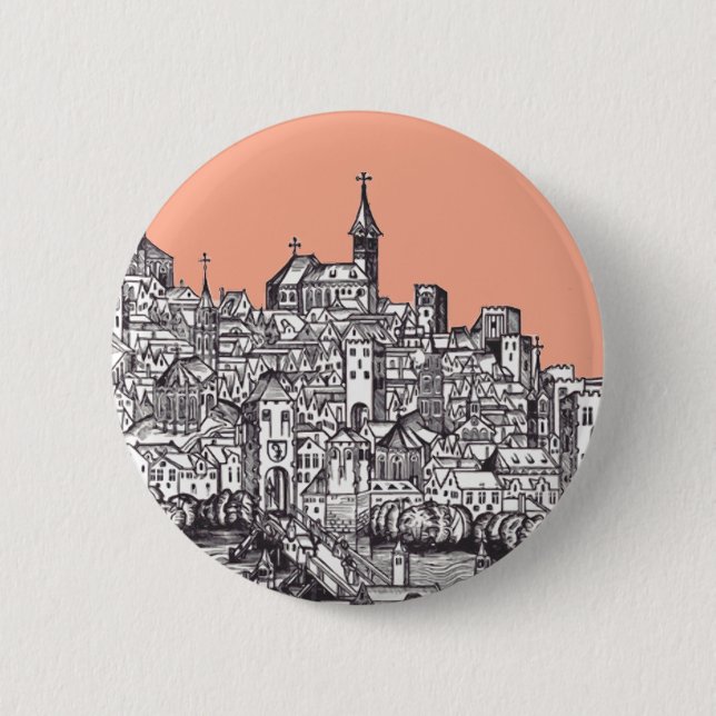 Basel stad i nordvästra Schweiz Knapp (Framsida)