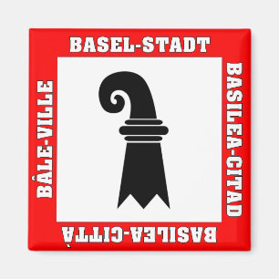 Basel Stadt Schweitz flagga Magnet