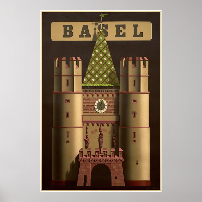 Basel, Suisse,Spalentor,Travel Poster (Framsidan)