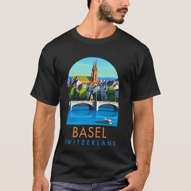 Basel Traveling Travel Vacation Souvenir Basel Swi T Shirt (Framsida)
