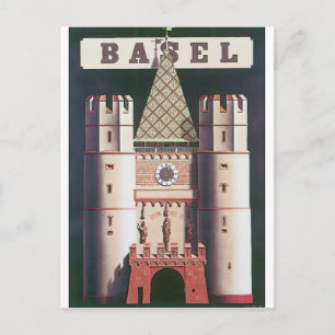 Basel Vintage resor Poster Vykort