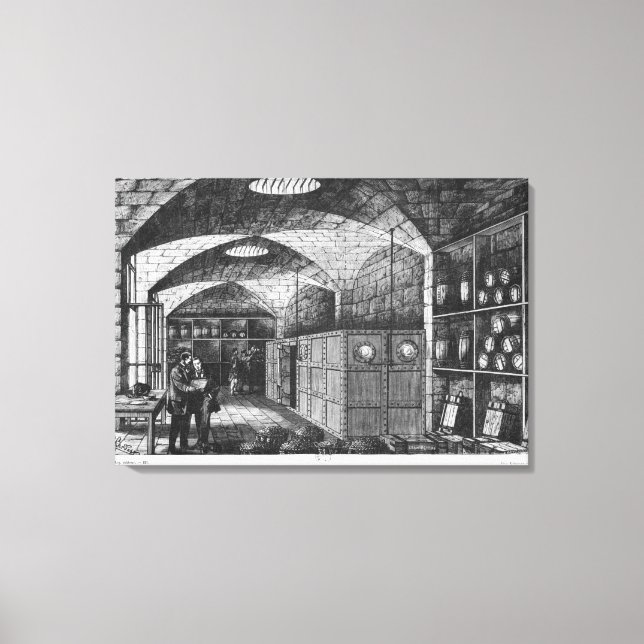 Basement of the Bank of Frankrike in Paris, 1897 Canvastryck (Framsida)