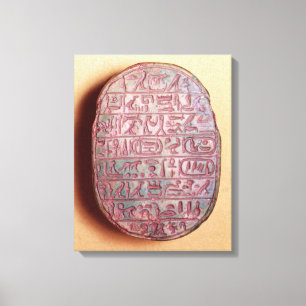Basen på en giftermål-scarab av Amenhotep III Canvastryck