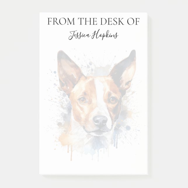 Basenji-älskare Monogrammerad Hund Post-it Block (Framsida)
