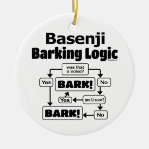 Basenji Barking Logic Julgransprydnad Keramik