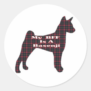 Basenji BFF Sticker Runt Klistermärke