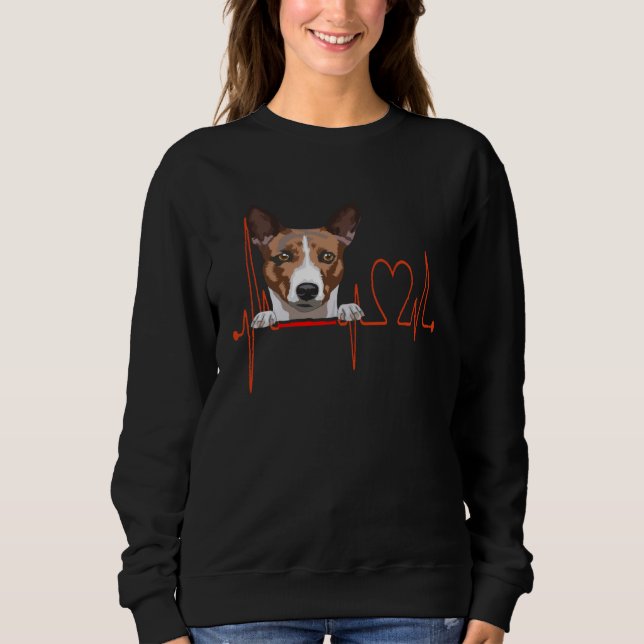 Basenji Dog Heartbeat EKG  My Dogs are My Cardio T Shirt (Framsida)