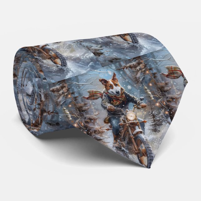 Basenji Dog Riding Motorcycle jul Slips (Rullad)